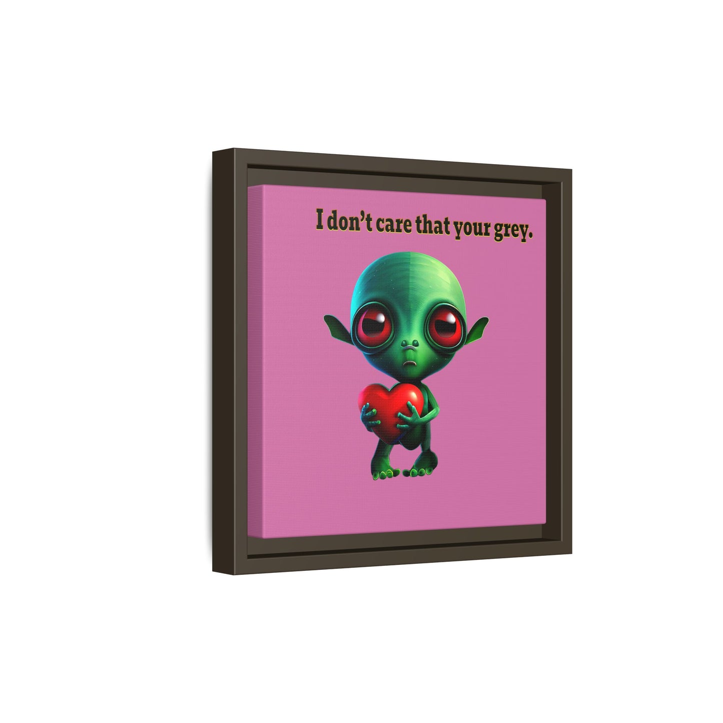 I don't care that your grey - framed canvas art (light pink)