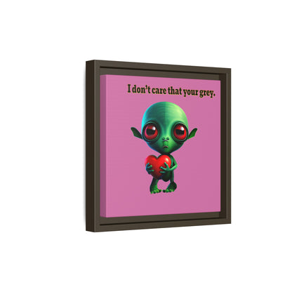 I don't care that your grey - framed canvas art (light pink)