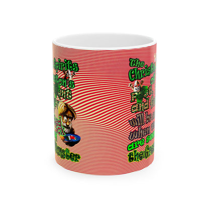 christmas spirits of boston - White Mug (yellow-orange wave)