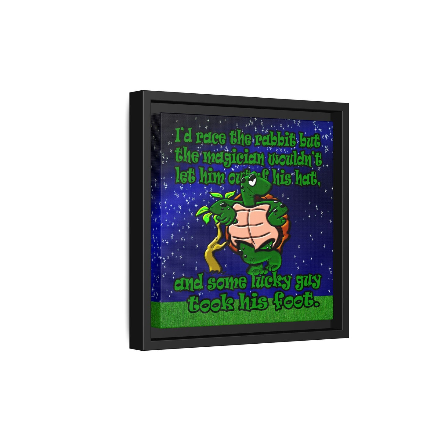 turtle race - framed canvas art ('snoops' background)