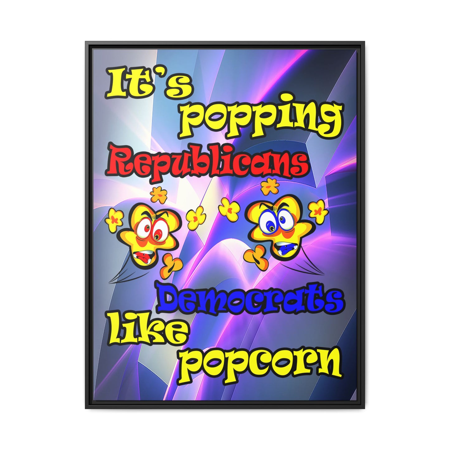 popping like popcorn - framed canvas art (grey-pink wave)