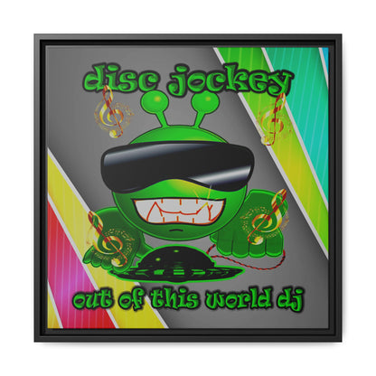 disc jockey - framed canvas art (rainbow split)