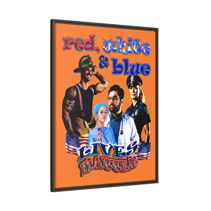 rw&b lives matter - framed canvas art (crusta)