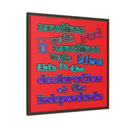 declaration of the independents - framed canvas art (red)