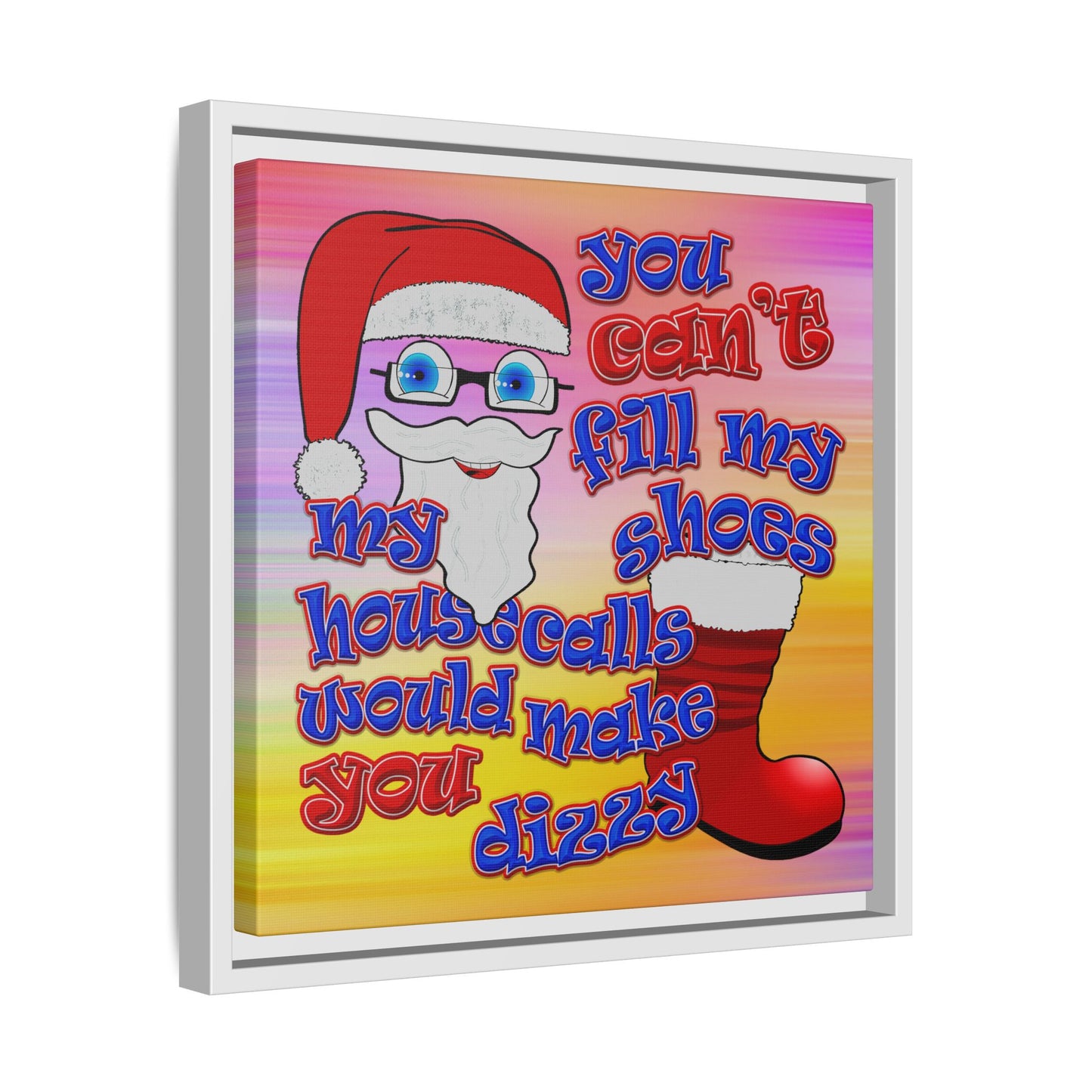 santa's shoes - framed canvas art (color blur)