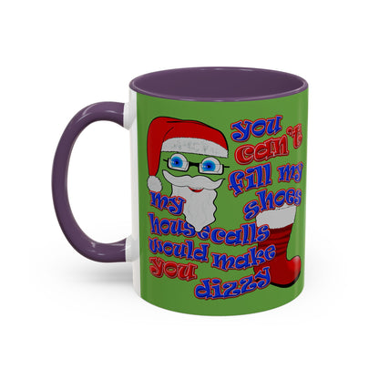 santa's shoes - Accent Mug (green)