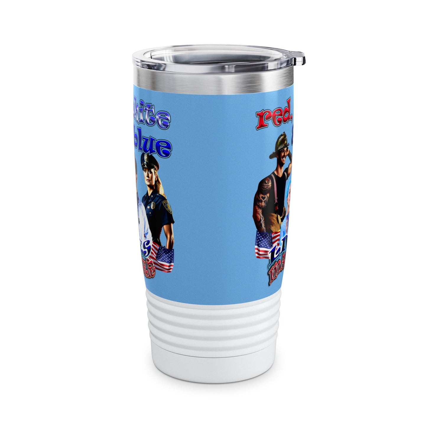 rw&b lives matter - Ringneck Tumbler, 20oz (light blue)