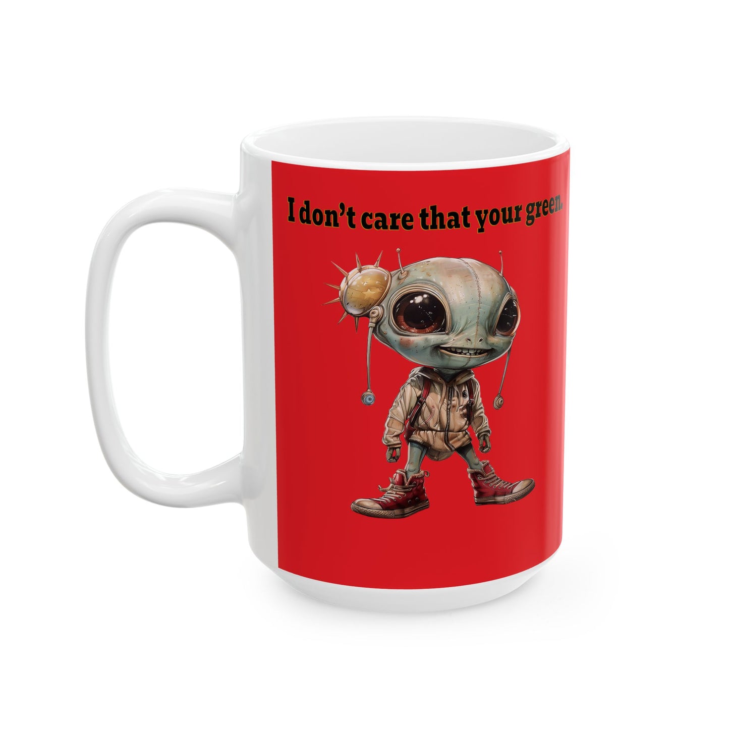 I don't care that your grey - White Mug (red)