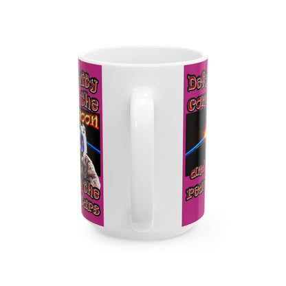 defy conquer reach - White Mug (pink)