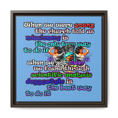 doggystyle - framed canvas art (light blue)
