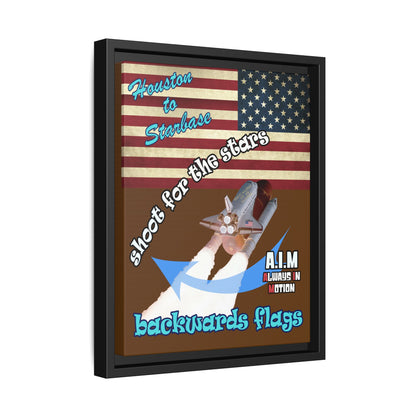 shoot for the stars - framed canvas art (brown)