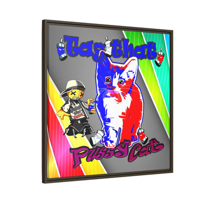 tag that - framed canvas art (rainbow split)