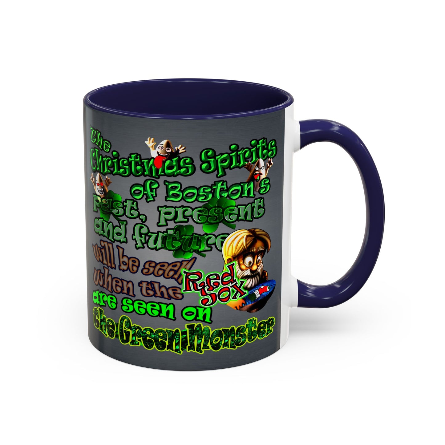 christmas spirits of boston - Accent Mug (grey-light grey)