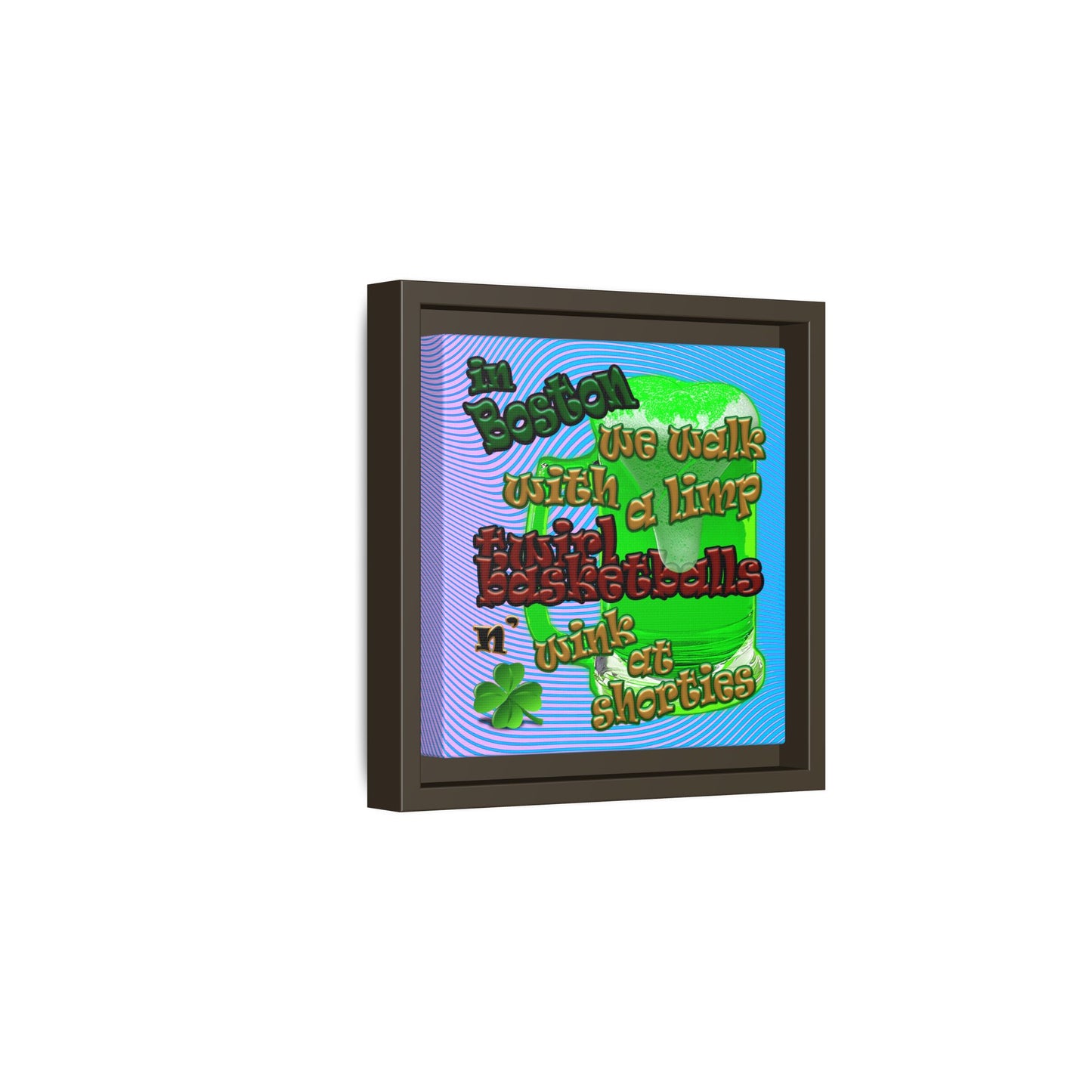 celtics logo - framed canvas art (light blue-purple wave)