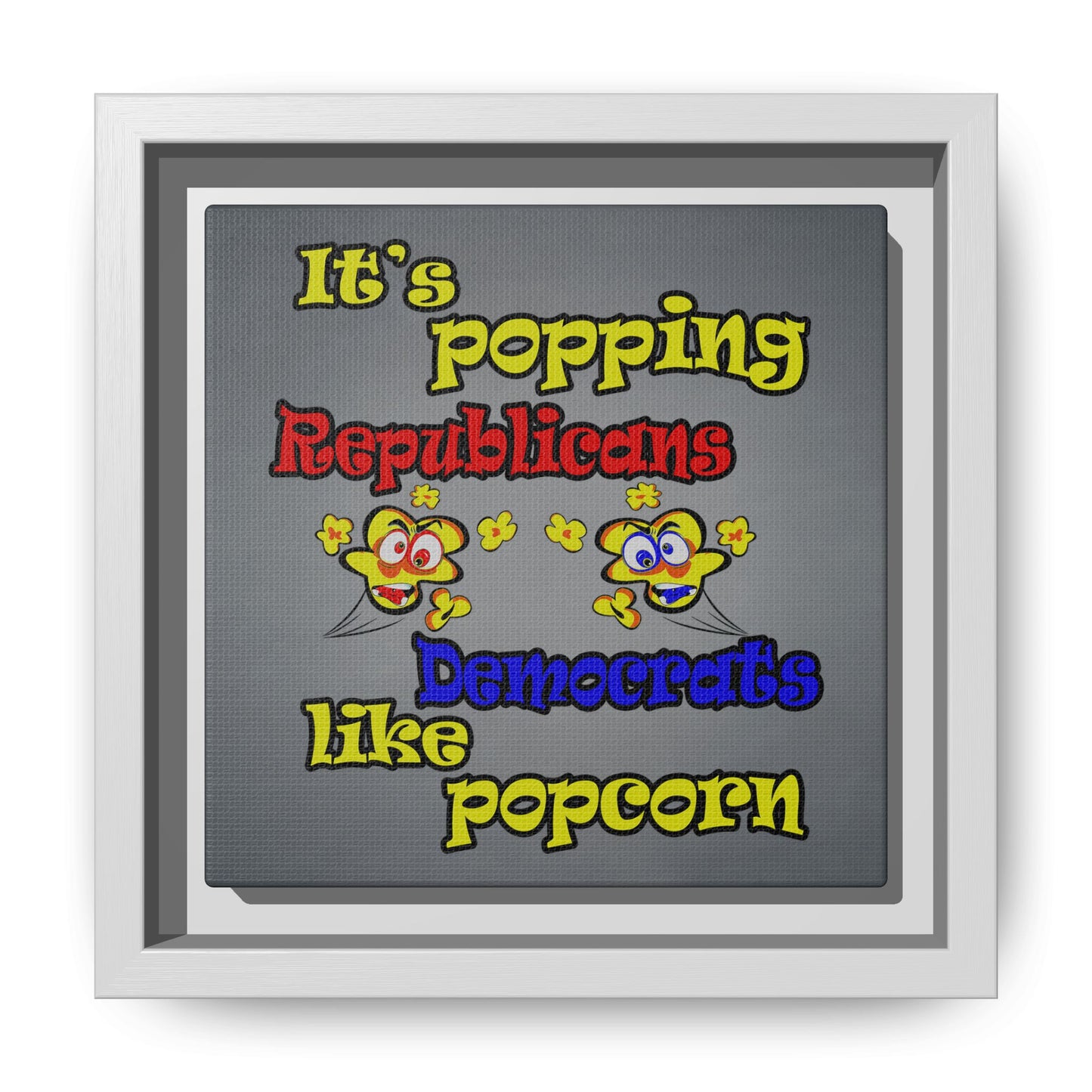 popping like popcorn - framed canvas art (grey-light grey)