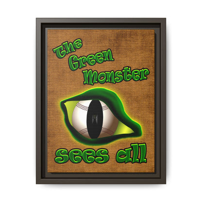 green monster - framed canvas art (brown papyrus)