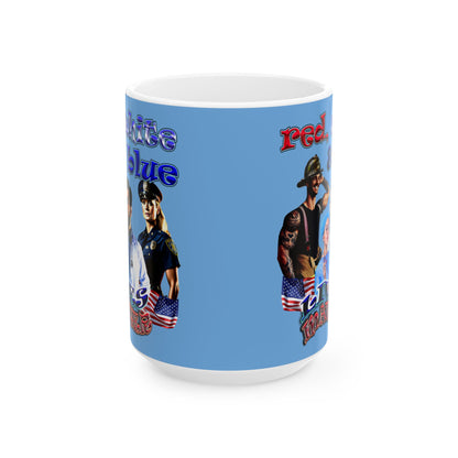 rw&b lives matter - White Mug (light blue)