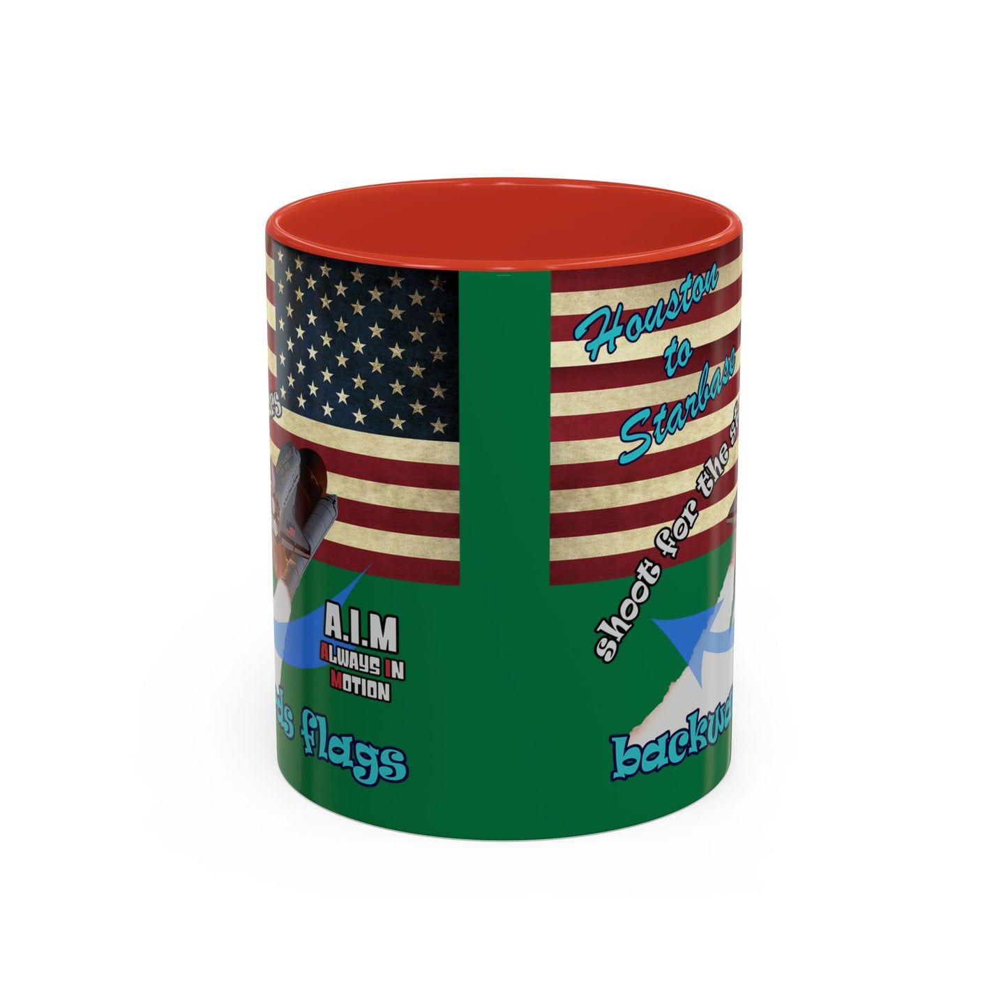 shoot for the stars - Accent Mug (dark green)