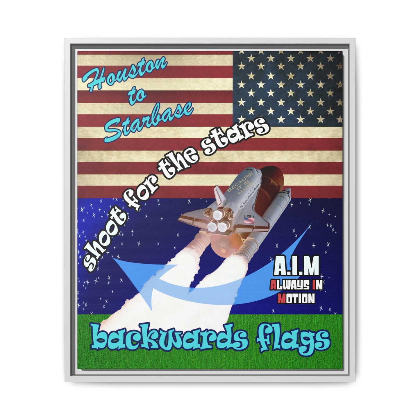 shoot for the stars - framed canvas art ('snoops' background)