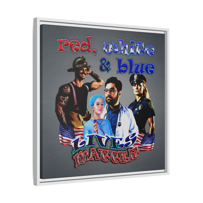 rw&b lives matter - framed canvas art (grey-light grey)