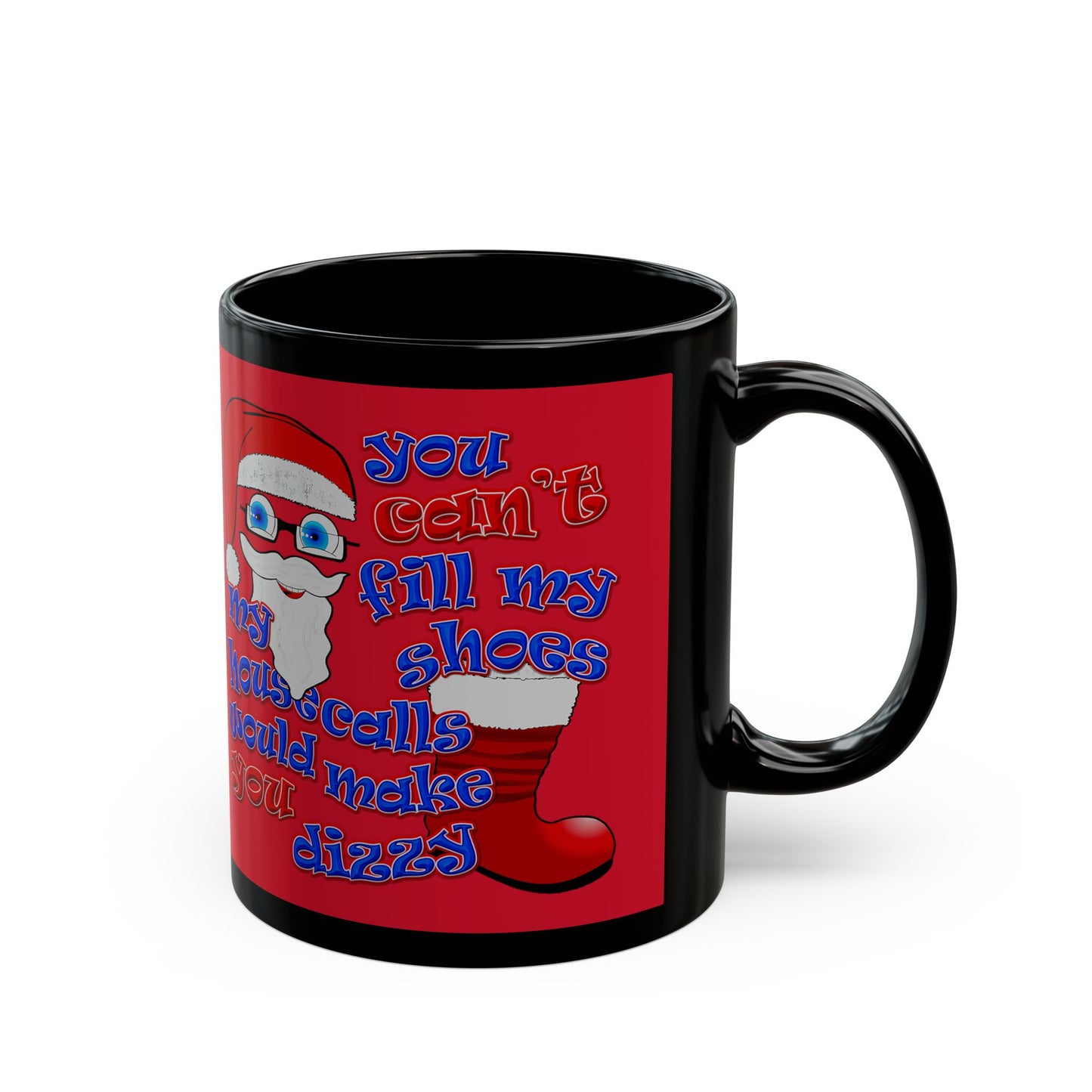 santa's shoes - Black Mug (dark red)