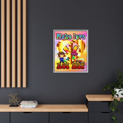 love peace - framed canvas art (color blur)