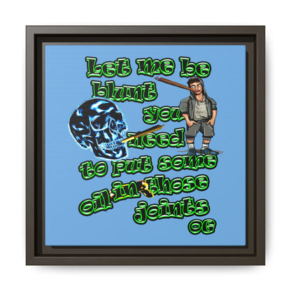 og - framed canvas art (light blue)
