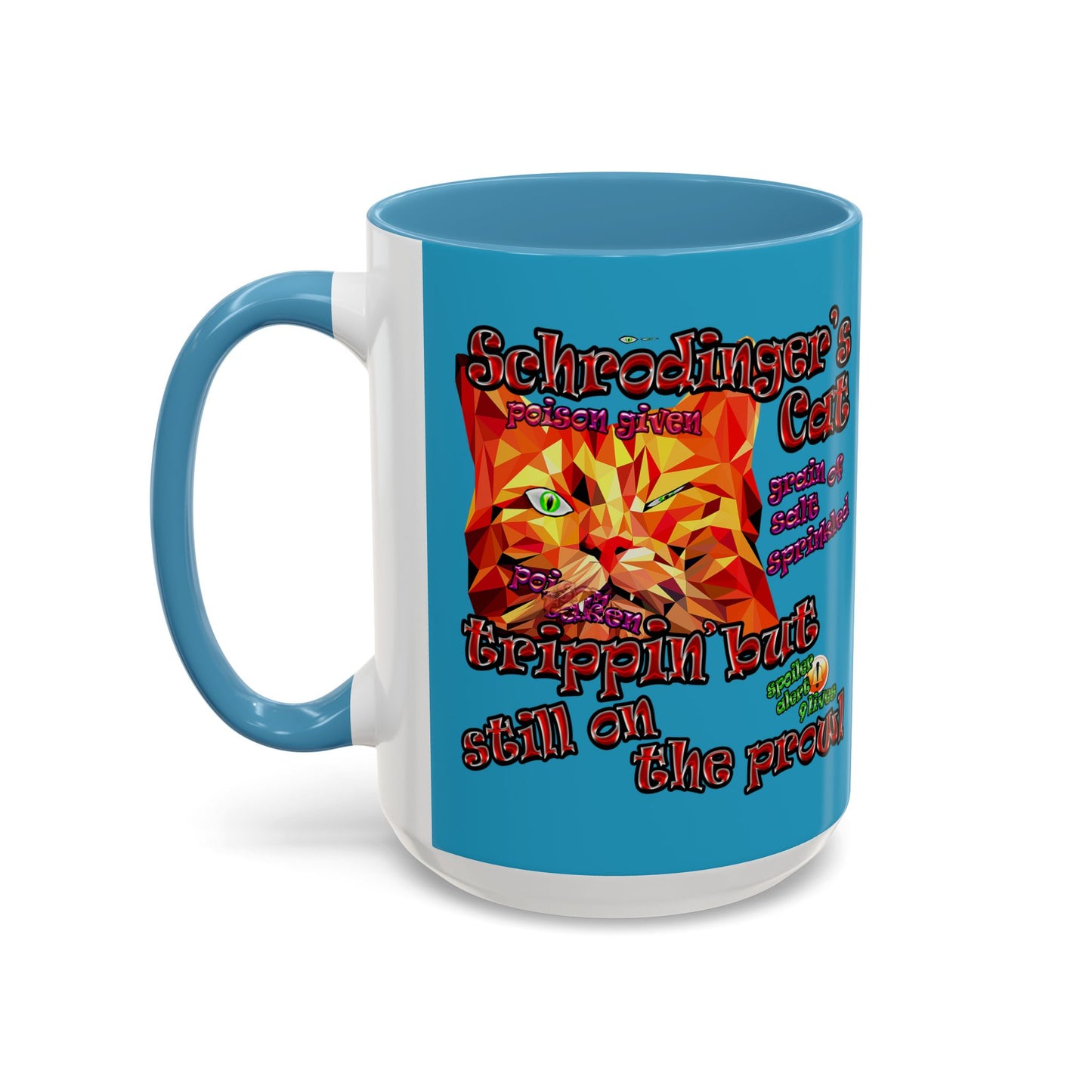 schrodinger's cat - Accent Mug (turquoise)