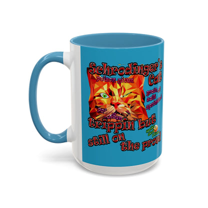 schrodinger's cat - Accent Mug (turquoise)