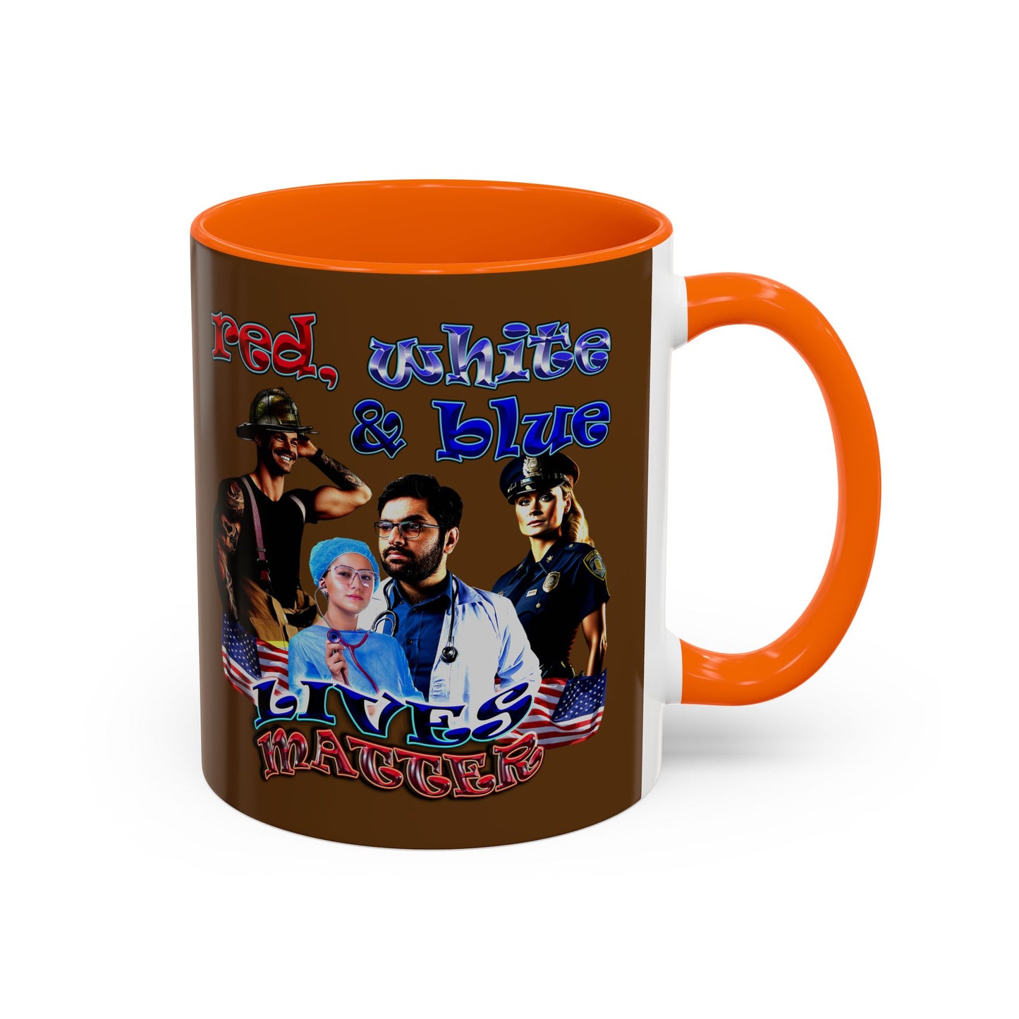 rw&b lives matter - Accent Mug (brown)