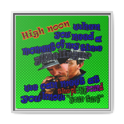 high noon - framed canvas art (logo green)