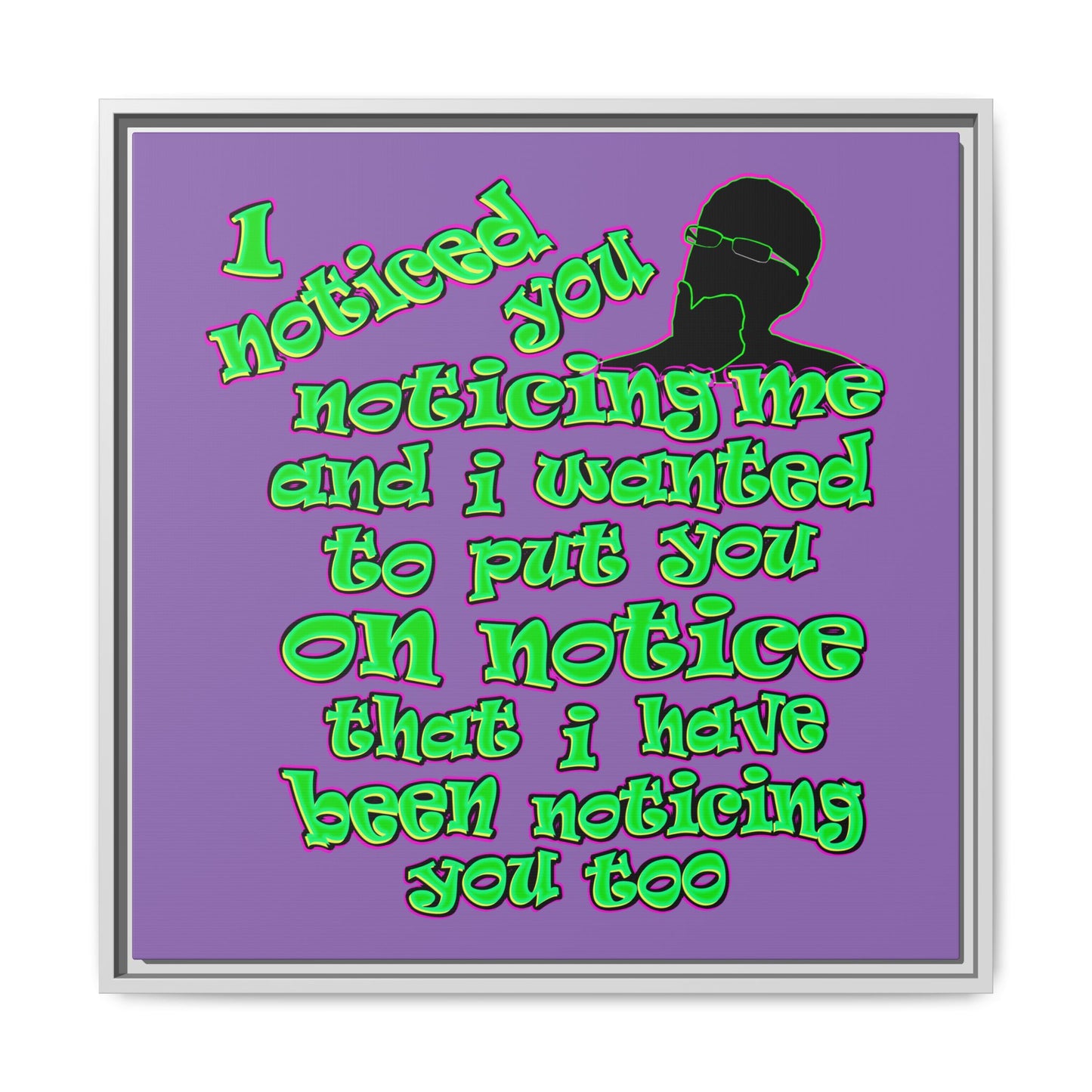 noticed you noticing - framed canvas art (light purple)