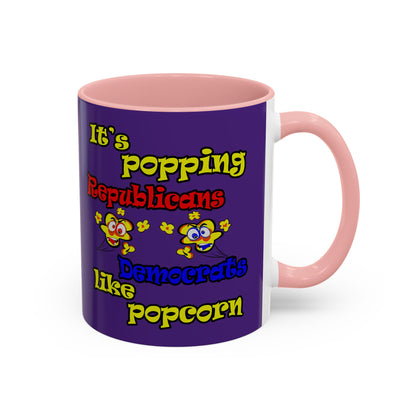 popping like popcorn - Accent Mug (purple)