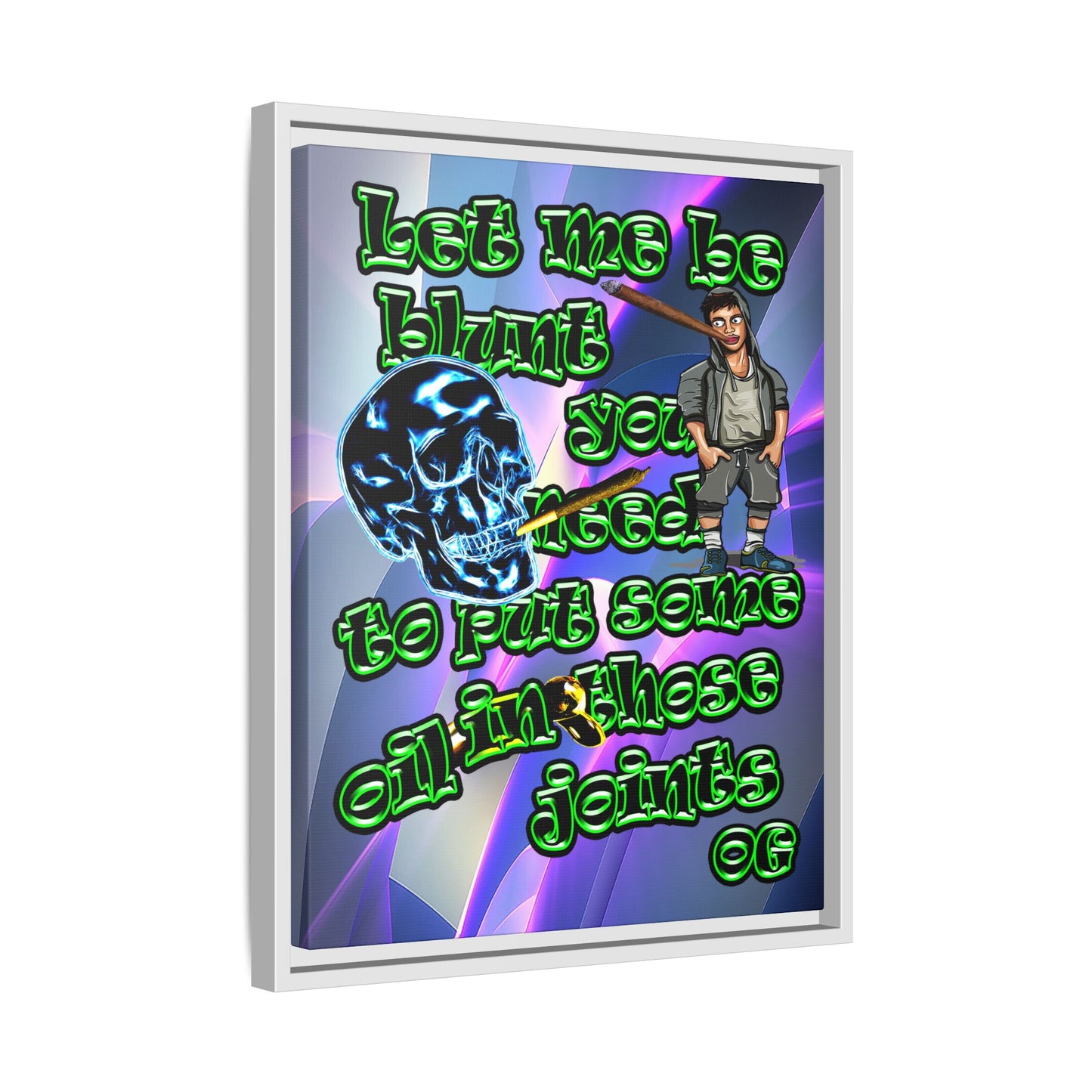 og - framed canvas art (grey-pink wave)