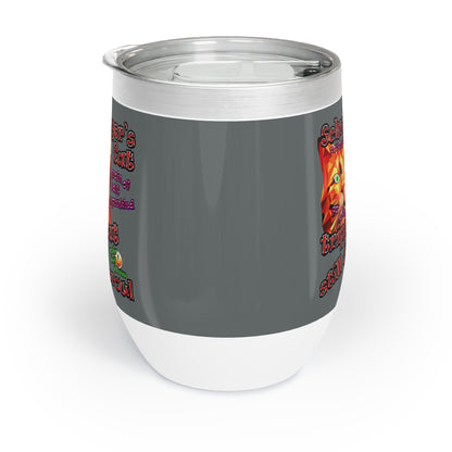 schrodinger's cat - Chill Wine Tumbler (dark grey)