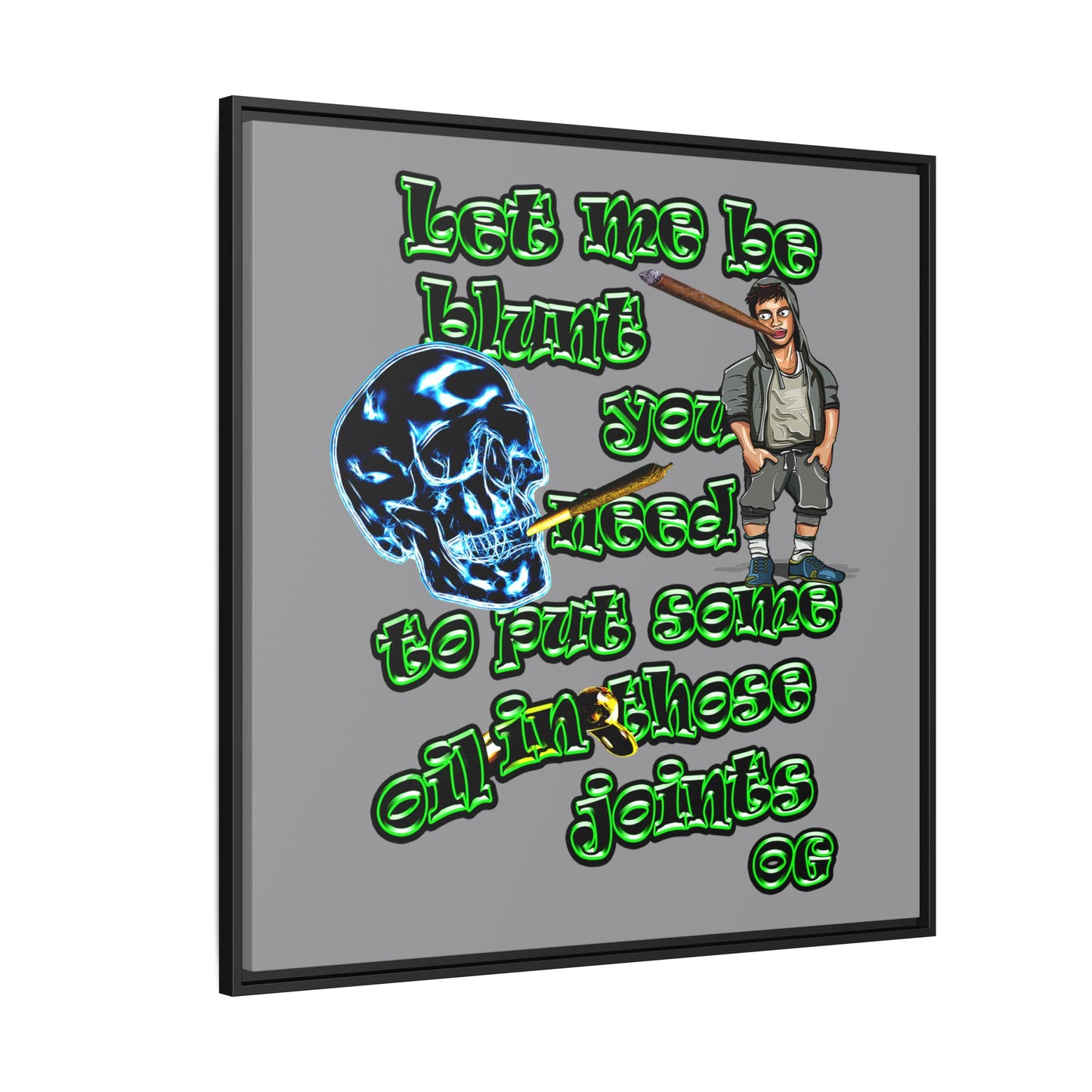 og - framed canvas art (grey)