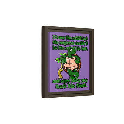 turtle race - framed canvas art (light purple)