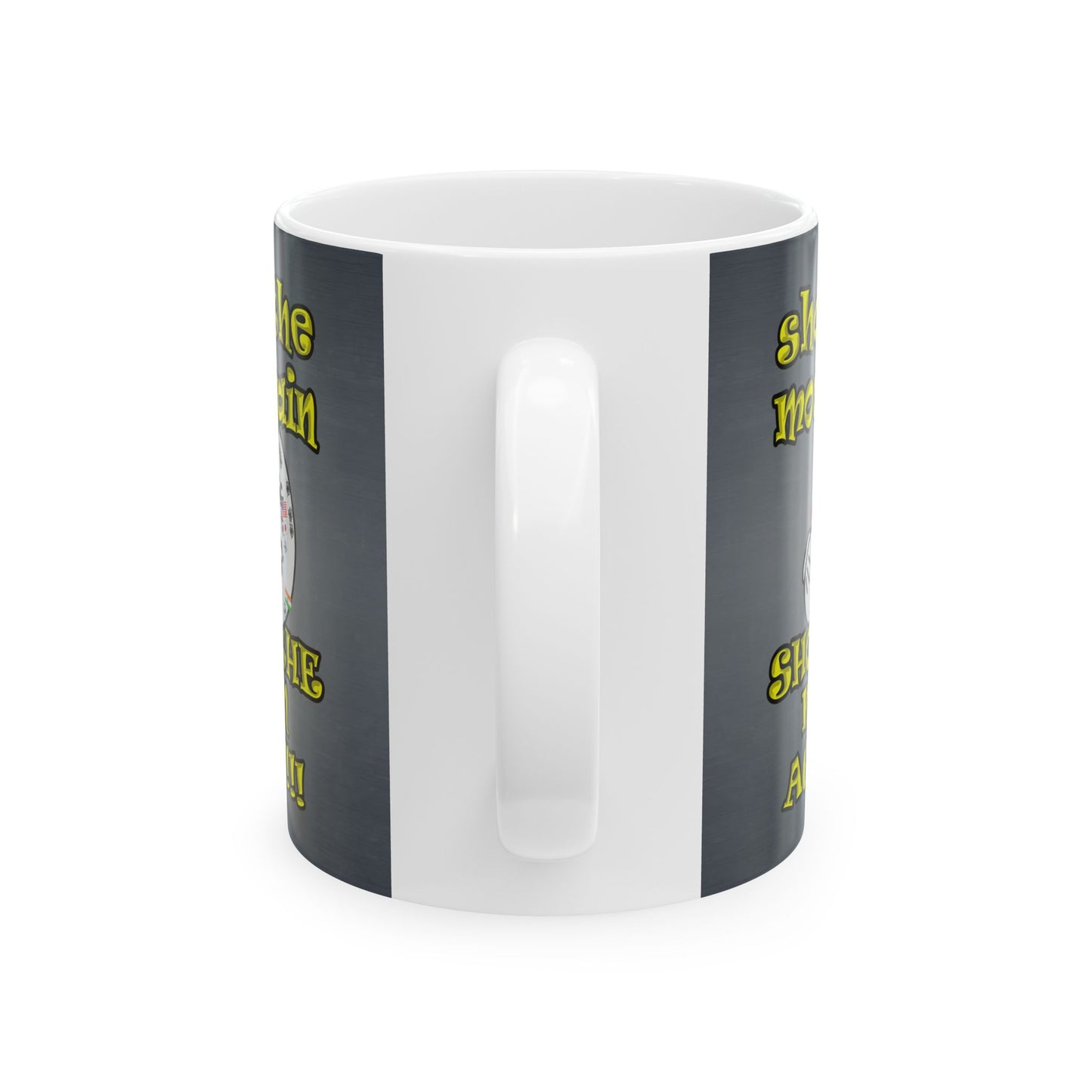 shoot the moon again - White Mug (grey-light grey)