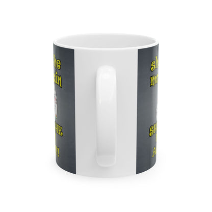 shoot the moon again - White Mug (grey-light grey)