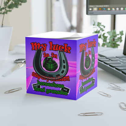 my luck - note cube (purple-pink wave)