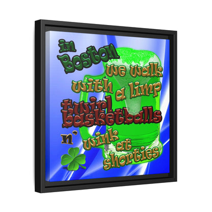 celtics logo - framed canvas art (blue-white wave)