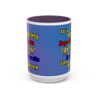 popping like popcorn - Accent Mug (light blue-purple wave)