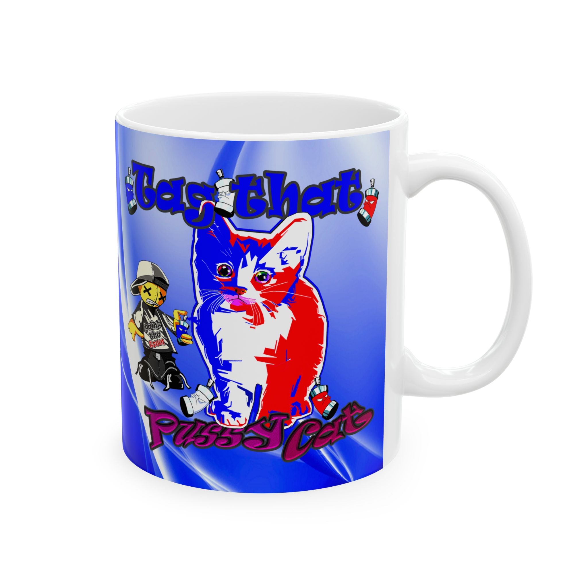 tag that - White Mug (blue-white wave)