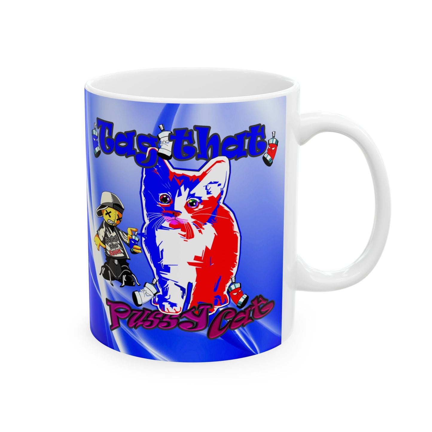 tag that - White Mug (blue-white wave)