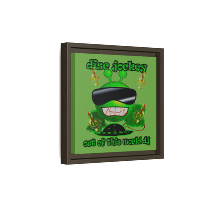 disc jockey - framed canvas art (green)