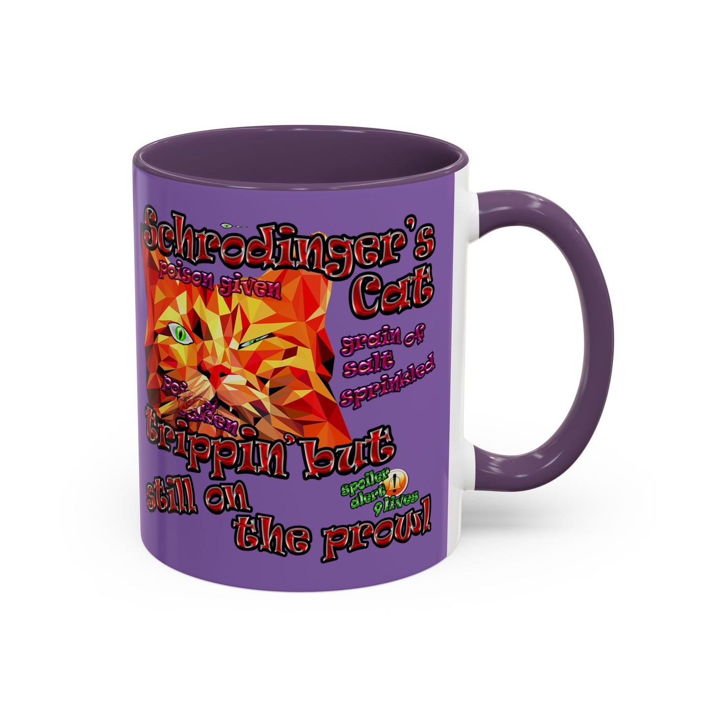 schrodinger's cat - Accent Mug (light purple)