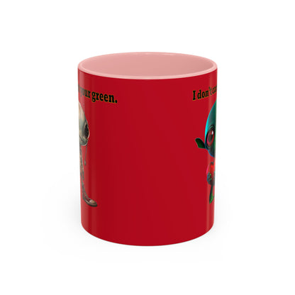 I don't care that your grey - Accent Mug (dark red)