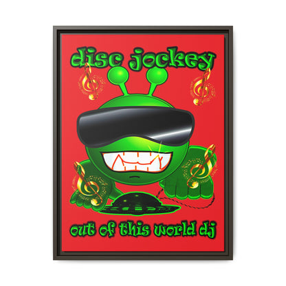 disc jockey - framed canvas art (red)
