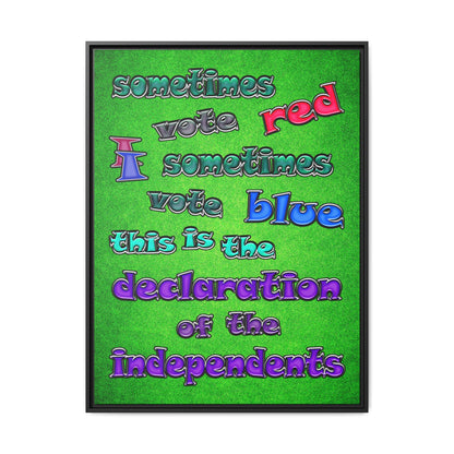 declaration of the independents - framed canvas art (green turf)