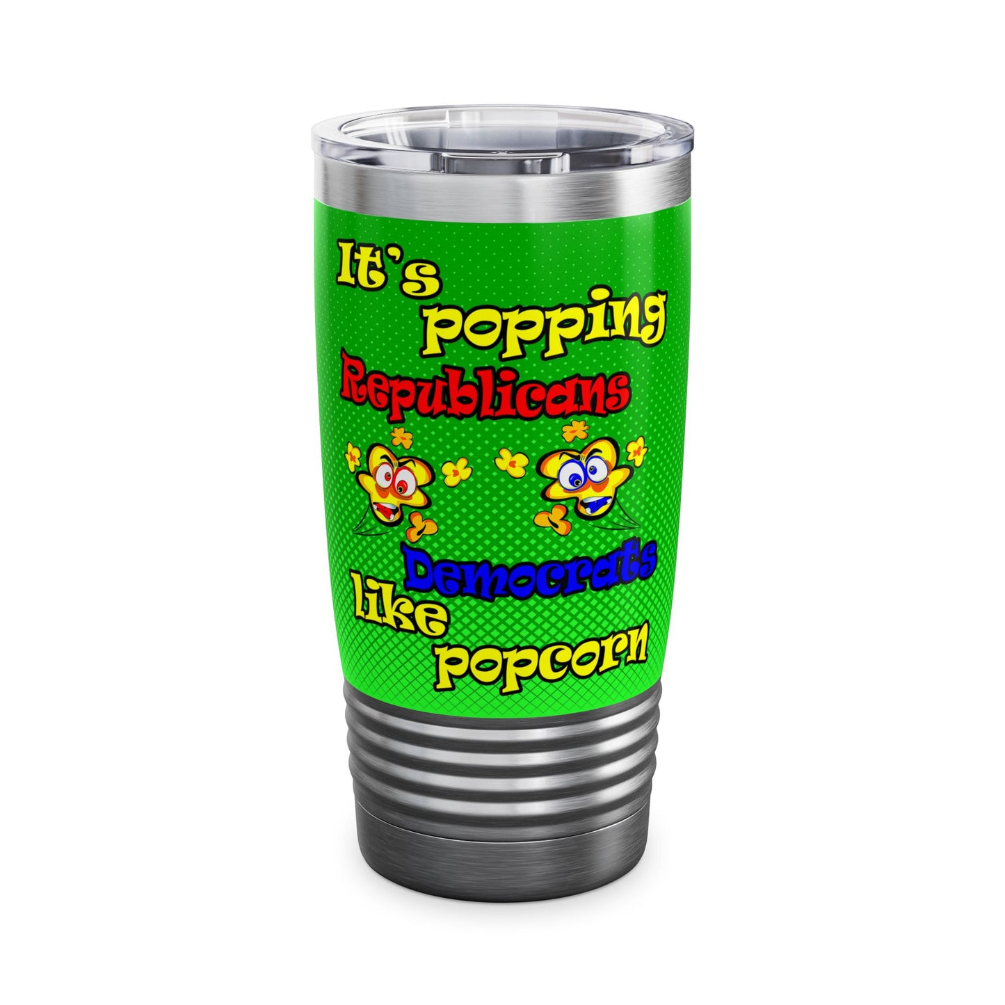 popping like popcorn - Ringneck Tumbler, 20oz (logo green)